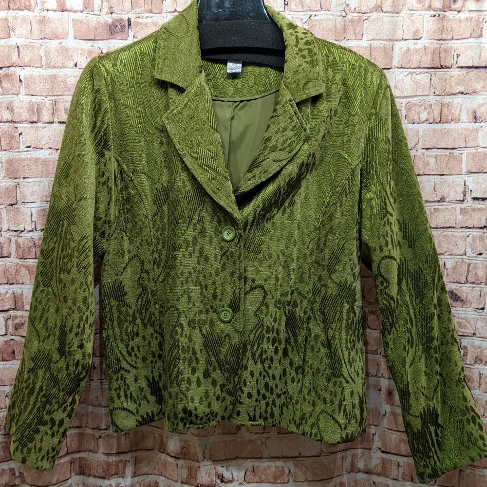 Chico's Jacket Velvety Soft Green Size Large 12